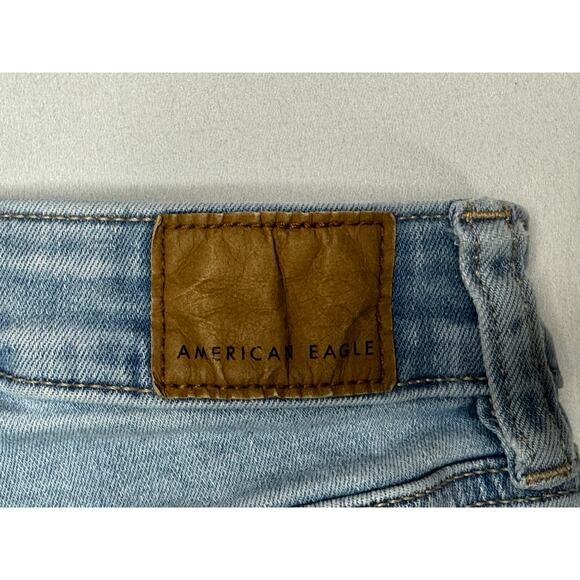 American Eagle Women's Super Hi-Rise Flare Distressed Denim Jeans - Sz 0 (25x31) - Picture 3 of 6